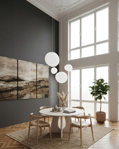 Glazen Hanglamp Melkwit Mondgeblazen – Modern Minimalistisch Design met Zacht Licht voor Eetkamer en Woonkamer – 3 Maten Beschikbaar – Warm Wit 3000K