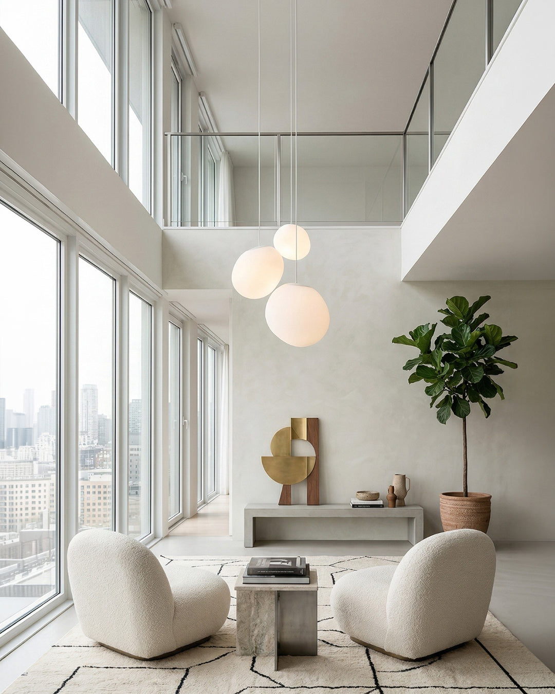 Glazen Hanglamp Melkwit Mondgeblazen – Modern Minimalistisch Design met Zacht Licht voor Eetkamer en Woonkamer – 3 Maten Beschikbaar – Warm Wit 3000K