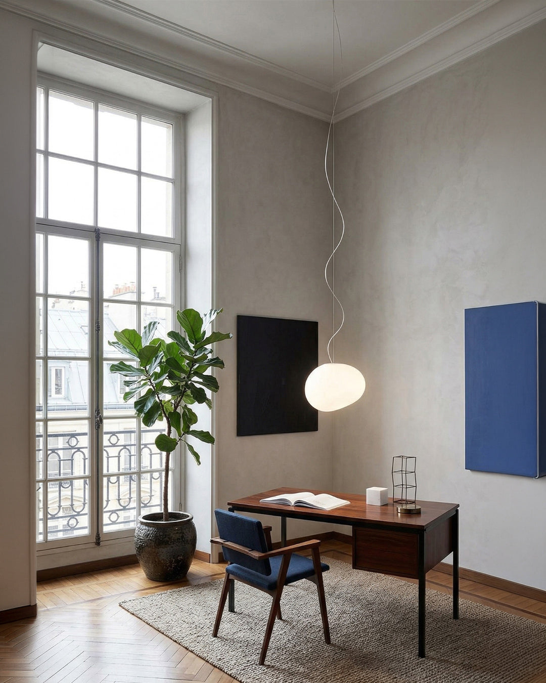 Glazen Hanglamp Melkwit Mondgeblazen – Modern Minimalistisch Design met Zacht Licht voor Eetkamer en Woonkamer – 3 Maten Beschikbaar – Warm Wit 3000K