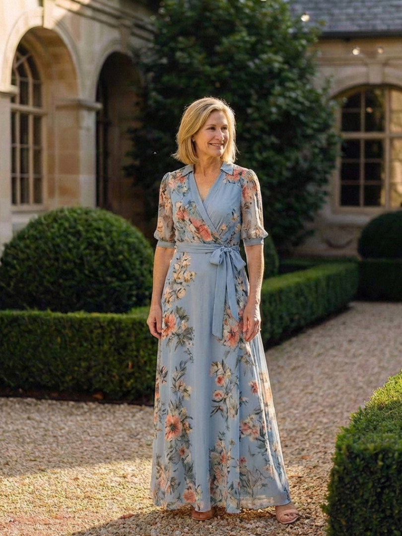 Elysia Dames Maxi Jurk | Bloemenprint, V-hals, Lichtgewicht 4