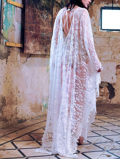 Emilia Kimono Lange Bloemenjurk Elegante Zomerjurk
