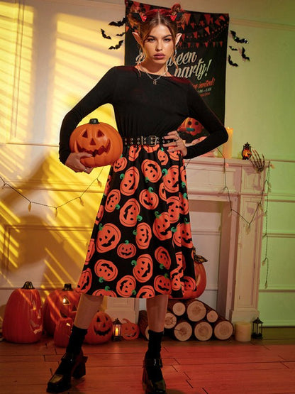 Halloween Jurk met Pompoenen Print voor Vrouw - StudioMarella