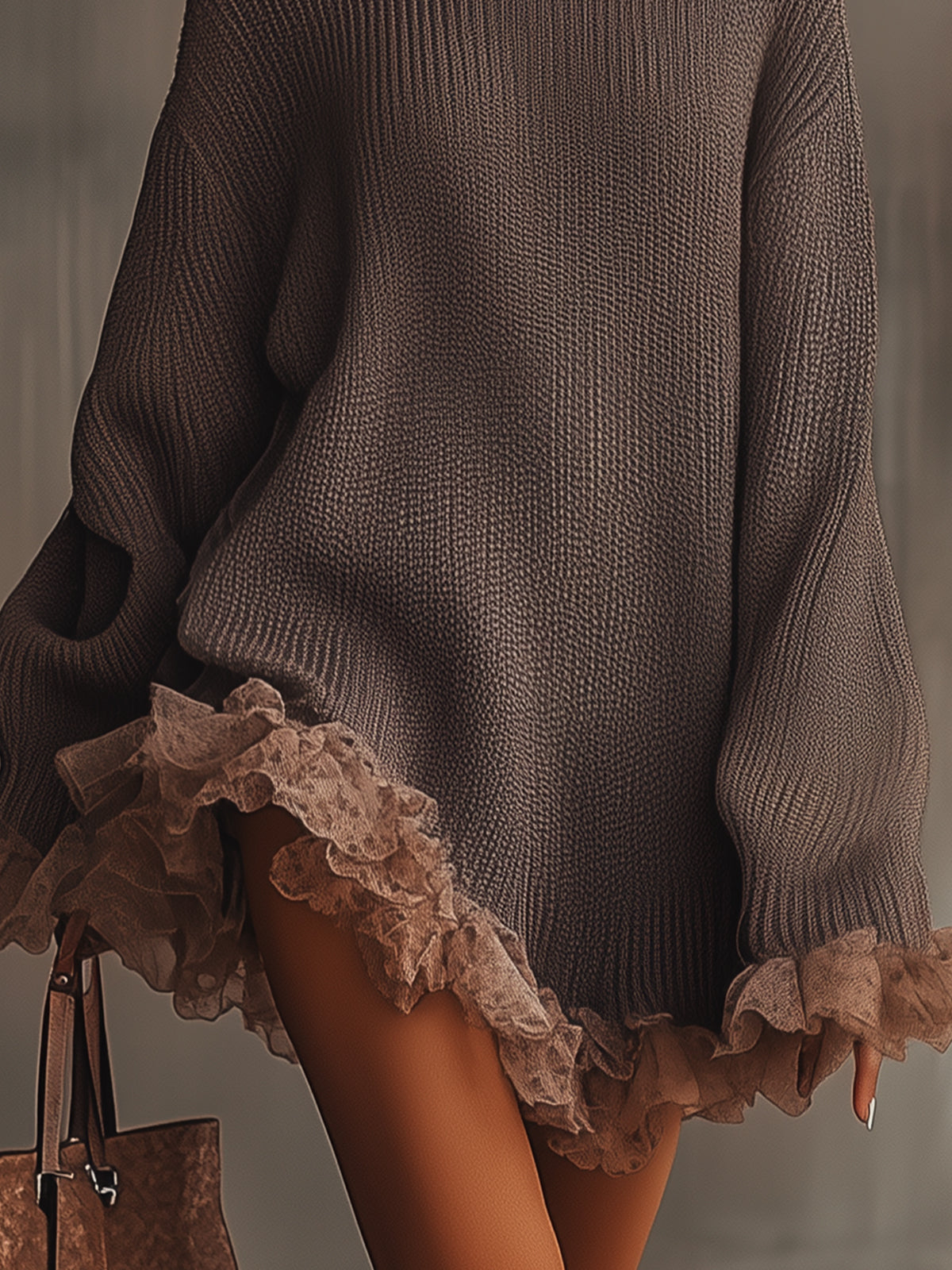 Emily | Elegante gebreide wintertrui met ruches 1