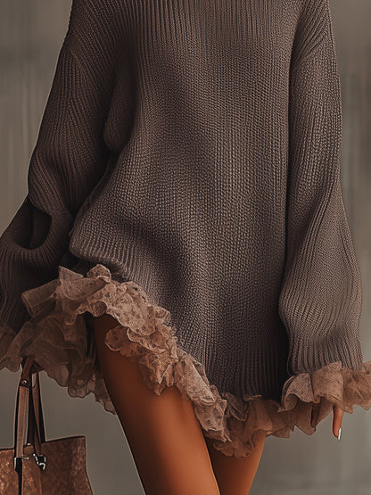 Emily | Elegante gebreide wintertrui met ruches 1