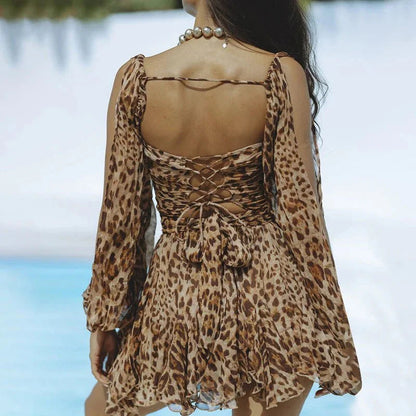 Korte Minijurk met Lantaarnmouwen Elegante Zomerjurk