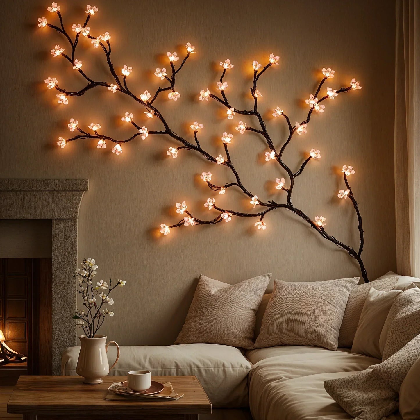 LED Kirschblütentak 160cm 72 Lampjes Roze USB Stekker Sfeerverlichting Decoratieve Bloesemtak Binnen
