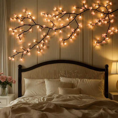 LED Kirschblütentak 160cm 72 Lampjes Roze USB Stekker Sfeerverlichting Decoratieve Bloesemtak Binnen