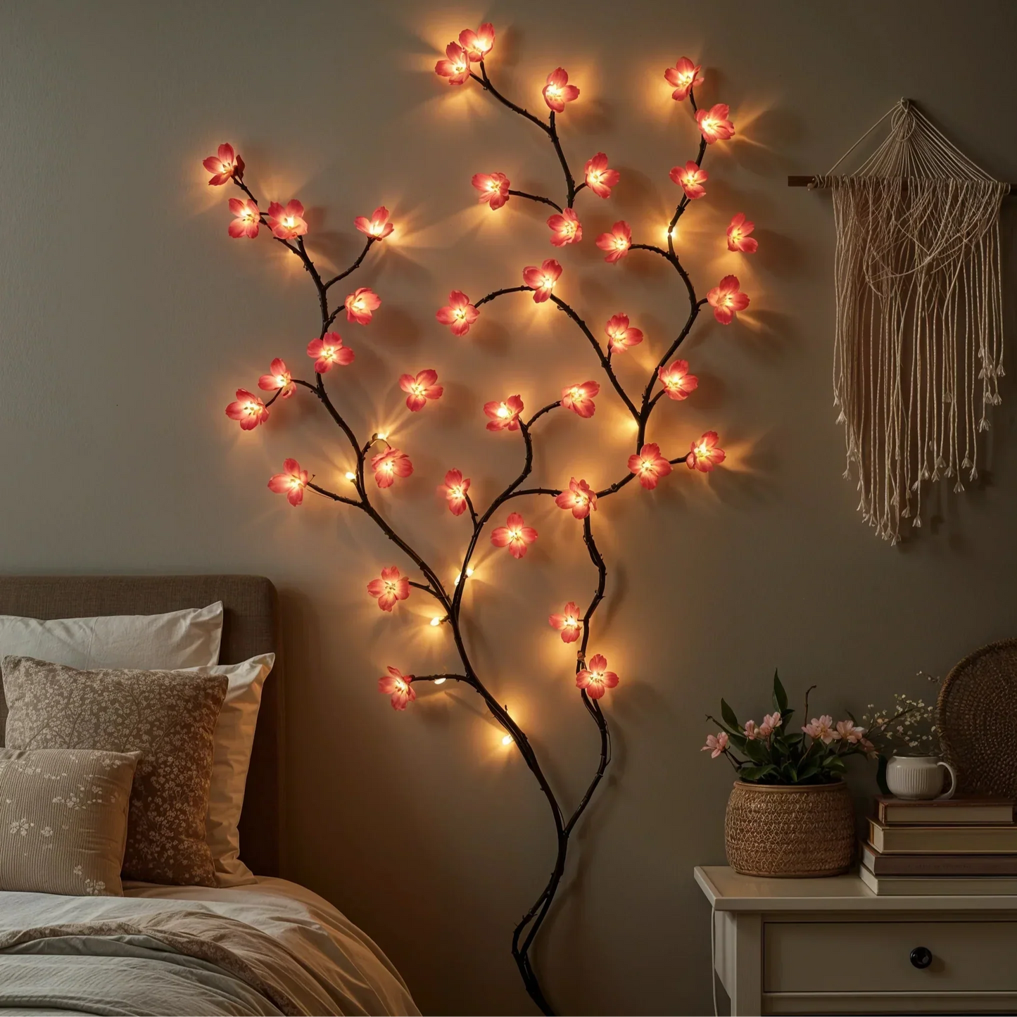 LED Kirschblütentak 160cm 72 Lampjes Roze USB Stekker Sfeerverlichting Decoratieve Bloesemtak Binnen