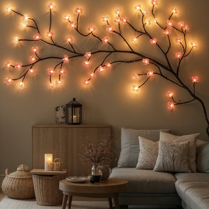 LED Kirschblütentak 160cm 72 Lampjes Roze USB Stekker Sfeerverlichting Decoratieve Bloesemtak Binnen