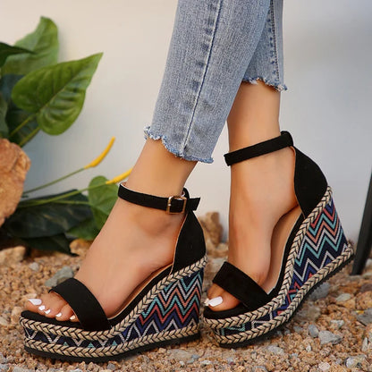 Wedge Sandalen voor Vrouwen Ankle Strap Zomer - StudioMarella