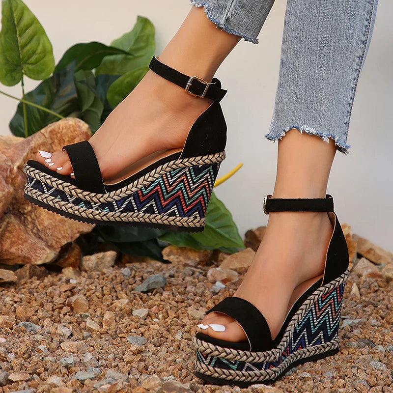 Wedge Sandalen voor Vrouwen Ankle Strap Zomer