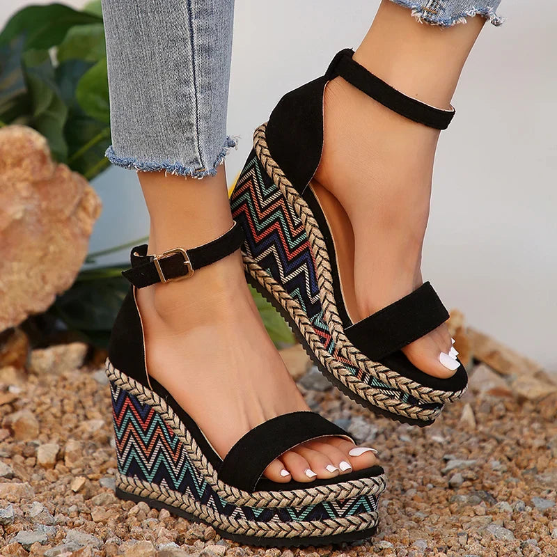 Wedge Sandalen voor Vrouwen Ankle Strap Zomer