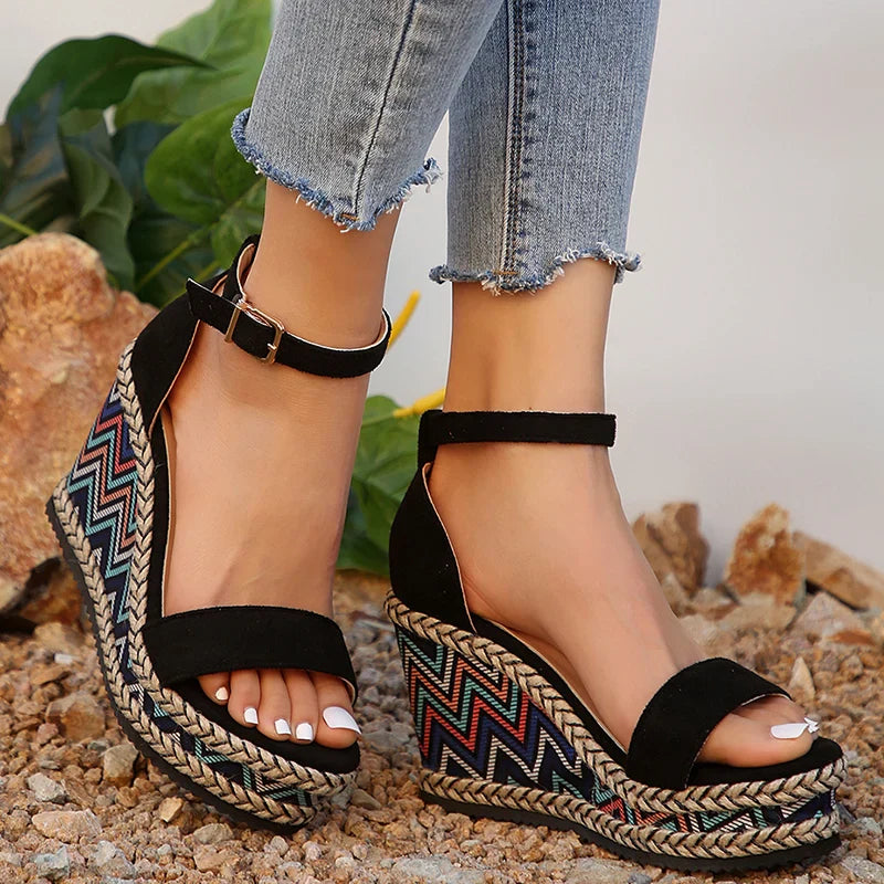 Wedge Sandalen voor Vrouwen Ankle Strap Zomer