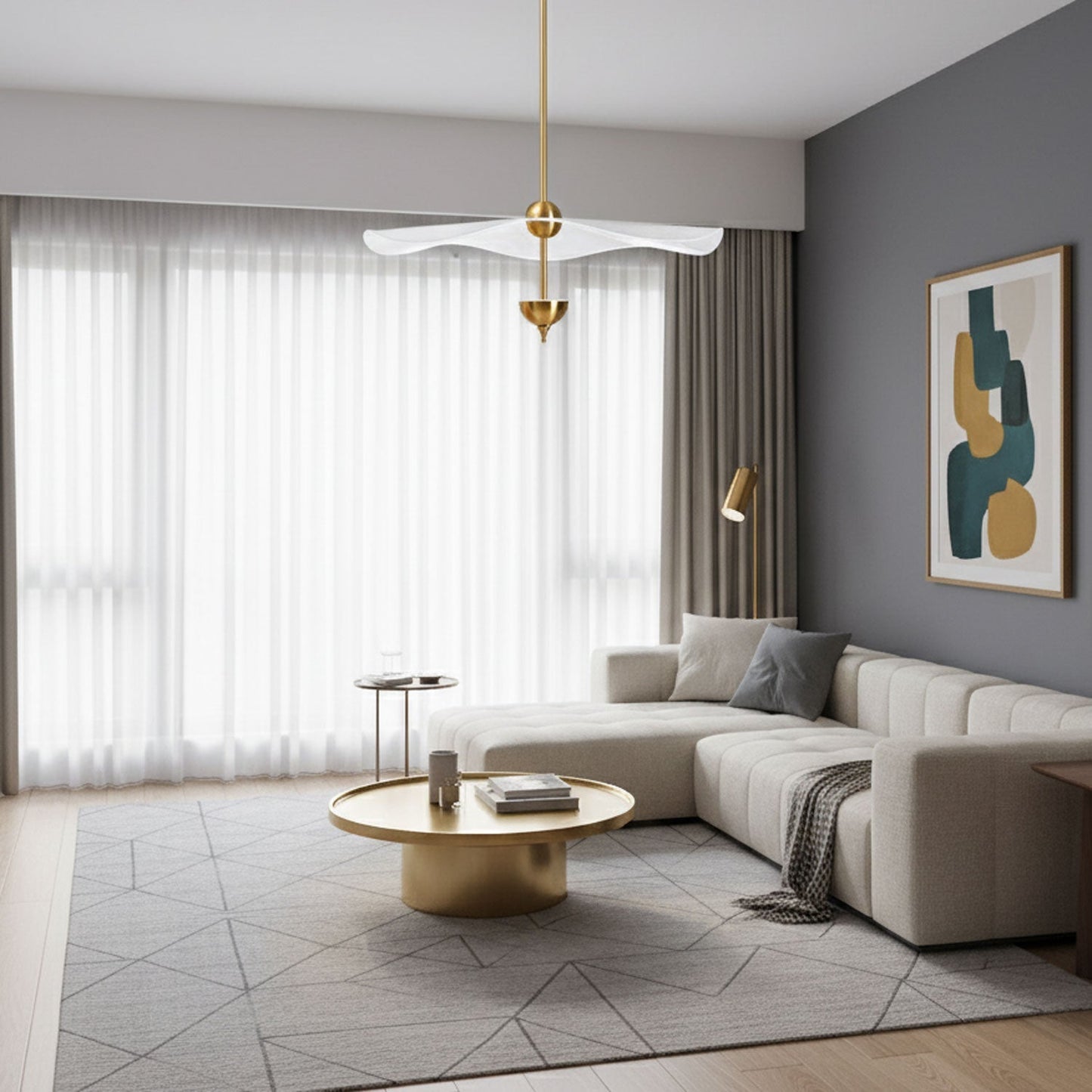 Dubbele Biscuit Hanglamp Wit Goud Rond Opaalwit Acryl Kap Design Verlichting Decoratief voor Woonkamer Eethoek Slaapkamer Modern Scandinavisch Interieur