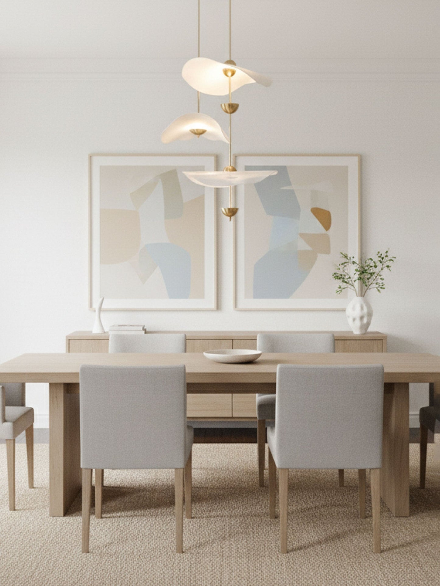 Dubbele Biscuit Hanglamp Wit Goud Rond Opaalwit Acryl Kap Design Verlichting Decoratief voor Woonkamer Eethoek Slaapkamer Modern Scandinavisch Interieur