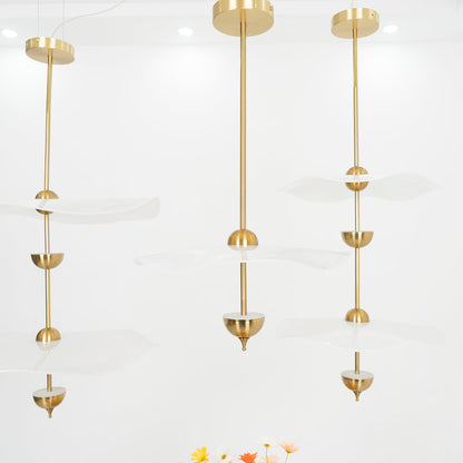 Dubbele Biscuit Hanglamp Wit Goud Rond Opaalwit Acryl Kap Design Verlichting Decoratief voor Woonkamer Eethoek Slaapkamer Modern Scandinavisch Interieur