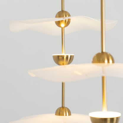 Dubbele Biscuit Hanglamp Wit Goud Rond Opaalwit Acryl Kap Design Verlichting Decoratief voor Woonkamer Eethoek Slaapkamer Modern Scandinavisch Interieur