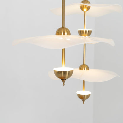 Dubbele Biscuit Hanglamp Wit Goud Rond Opaalwit Acryl Kap Design Verlichting Decoratief voor Woonkamer Eethoek Slaapkamer Modern Scandinavisch Interieur