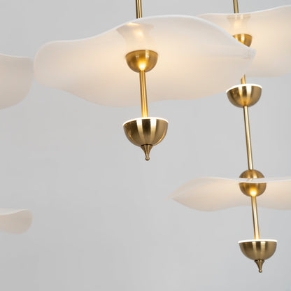 Dubbele Biscuit Hanglamp Wit Goud Rond Opaalwit Acryl Kap Design Verlichting Decoratief voor Woonkamer Eethoek Slaapkamer Modern Scandinavisch Interieur