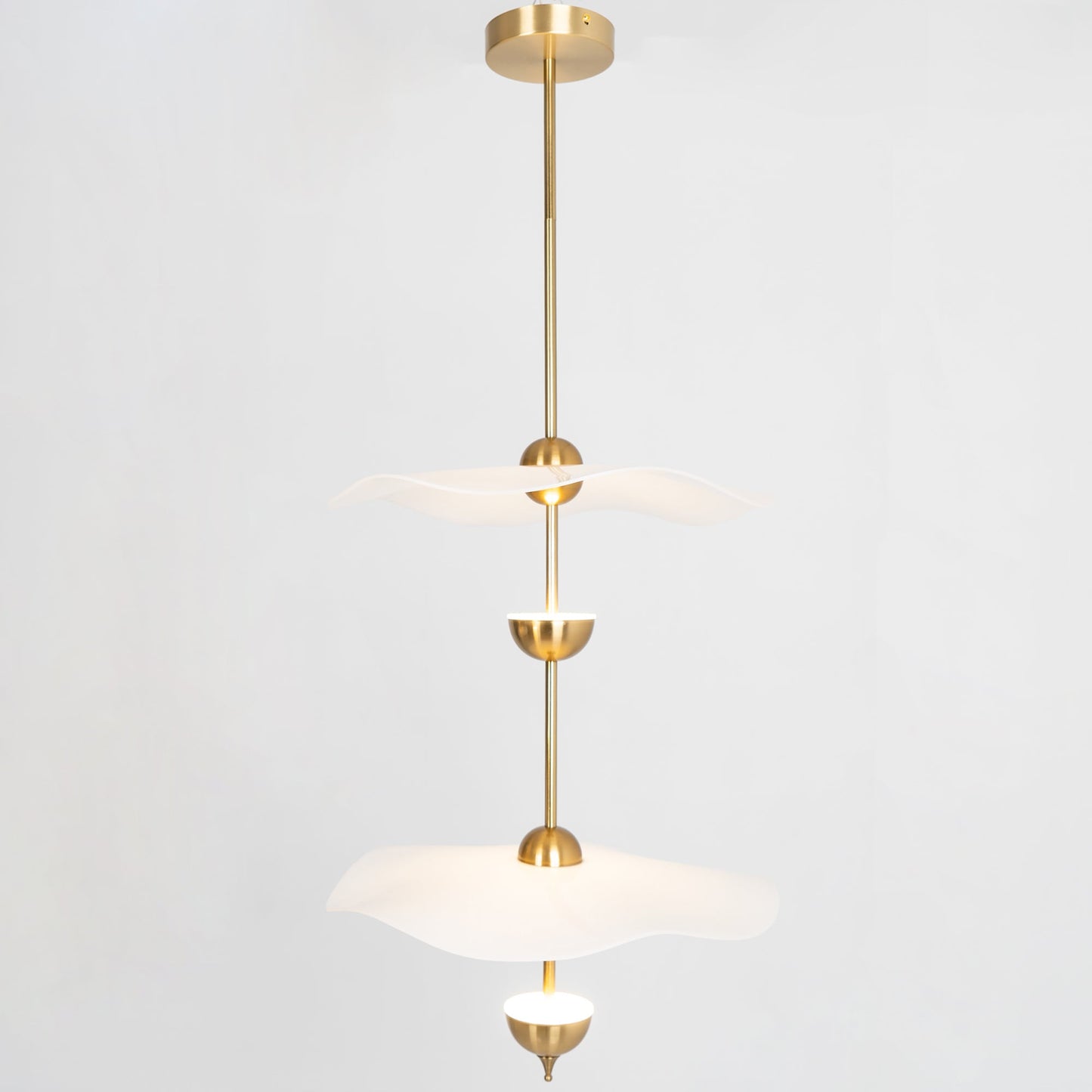 Dubbele Biscuit Hanglamp Wit Goud Rond Opaalwit Acryl Kap Design Verlichting Decoratief voor Woonkamer Eethoek Slaapkamer Modern Scandinavisch Interieur