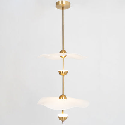 Dubbele Biscuit Hanglamp Wit Goud Rond Opaalwit Acryl Kap Design Verlichting Decoratief voor Woonkamer Eethoek Slaapkamer Modern Scandinavisch Interieur