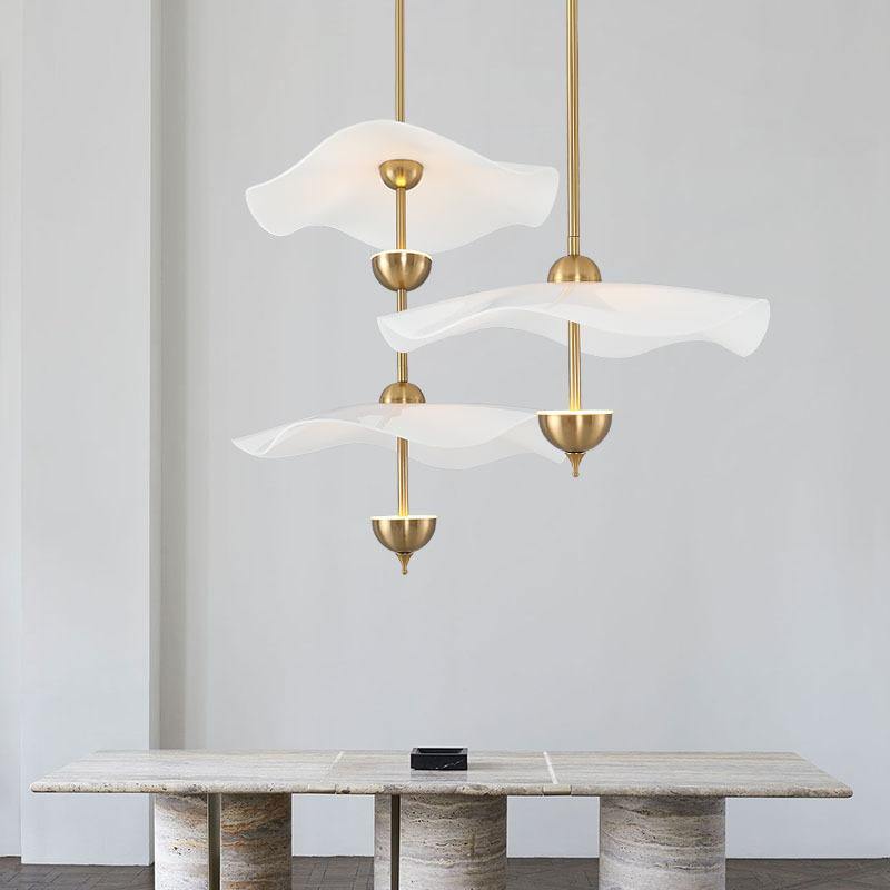 Dubbele Biscuit Hanglamp Wit Goud Rond Opaalwit Acryl Kap Design Verlichting Decoratief voor Woonkamer Eethoek Slaapkamer Modern Scandinavisch Interieur