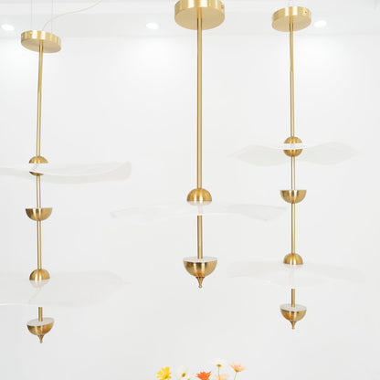Dubbele Biscuit Hanglamp Wit Goud Rond Opaalwit Acryl Kap Design Verlichting Decoratief voor Woonkamer Eethoek Slaapkamer Modern Scandinavisch Interieur