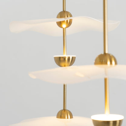 Dubbele Biscuit Hanglamp Wit Goud Rond Opaalwit Acryl Kap Design Verlichting Decoratief voor Woonkamer Eethoek Slaapkamer Modern Scandinavisch Interieur