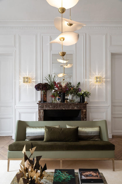 Dubbele Biscuit Hanglamp Wit Goud Rond Opaalwit Acryl Kap Design Verlichting Decoratief voor Woonkamer Eethoek Slaapkamer Modern Scandinavisch Interieur