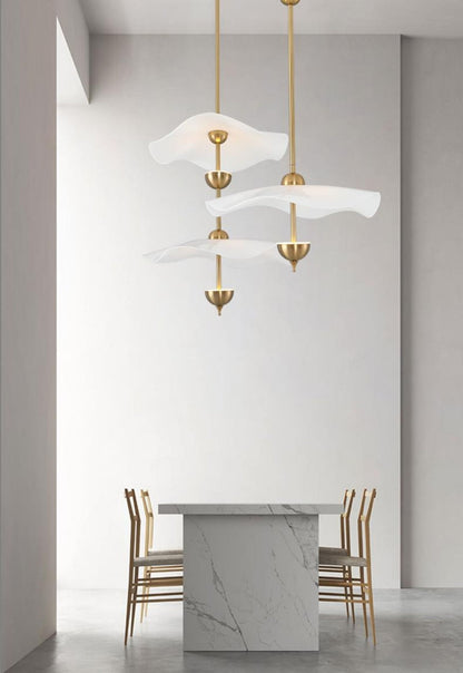 Dubbele Biscuit Hanglamp Wit Goud Rond Opaalwit Acryl Kap Design Verlichting Decoratief voor Woonkamer Eethoek Slaapkamer Modern Scandinavisch Interieur