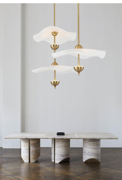Dubbele Biscuit Hanglamp Wit Goud Rond Opaalwit Acryl Kap Design Verlichting Decoratief voor Woonkamer Eethoek Slaapkamer Modern Scandinavisch Interieur