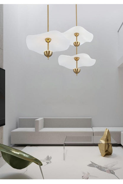 Dubbele Biscuit Hanglamp Wit Goud Rond Opaalwit Acryl Kap Design Verlichting Decoratief voor Woonkamer Eethoek Slaapkamer Modern Scandinavisch Interieur