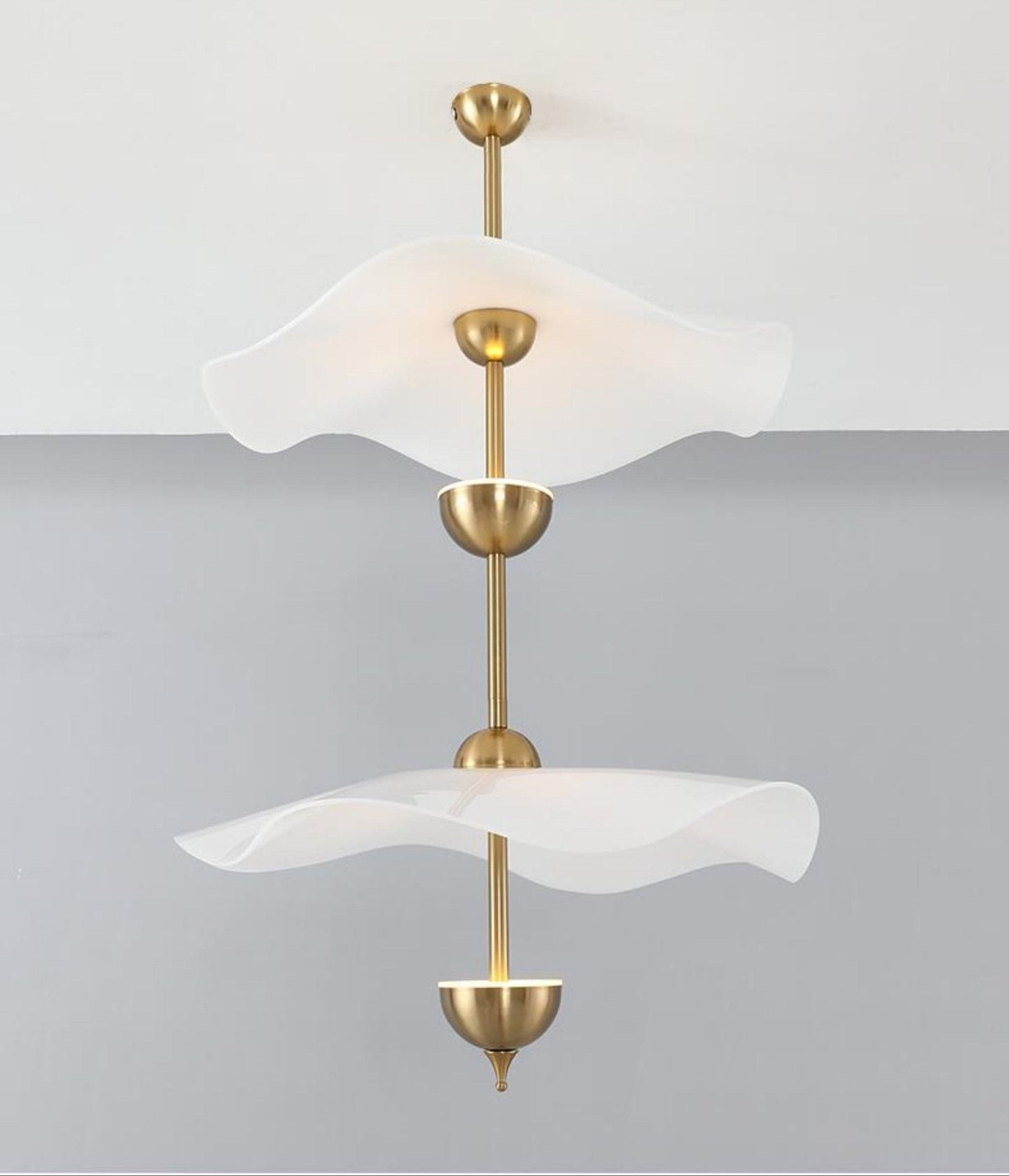 Dubbele Biscuit Hanglamp Wit Goud Rond Opaalwit Acryl Kap Design Verlichting Decoratief voor Woonkamer Eethoek Slaapkamer Modern Scandinavisch Interieur