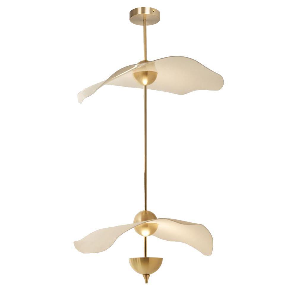 Dubbele Biscuit Hanglamp Wit Goud Rond Opaalwit Acryl Kap Design Verlichting Decoratief voor Woonkamer Eethoek Slaapkamer Modern Scandinavisch Interieur