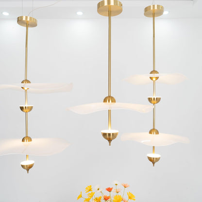 Dubbele Biscuit Hanglamp Wit Goud Rond Opaalwit Acryl Kap Design Verlichting Decoratief voor Woonkamer Eethoek Slaapkamer Modern Scandinavisch Interieur