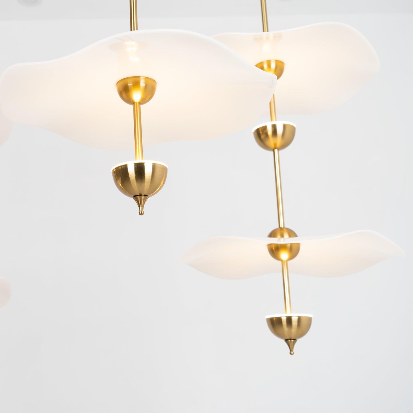 Dubbele Biscuit Hanglamp Wit Goud Rond Opaalwit Acryl Kap Design Verlichting Decoratief voor Woonkamer Eethoek Slaapkamer Modern Scandinavisch Interieur