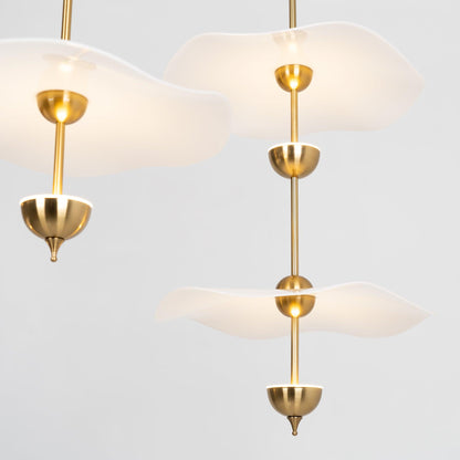 Dubbele Biscuit Hanglamp Wit Goud Rond Opaalwit Acryl Kap Design Verlichting Decoratief voor Woonkamer Eethoek Slaapkamer Modern Scandinavisch Interieur