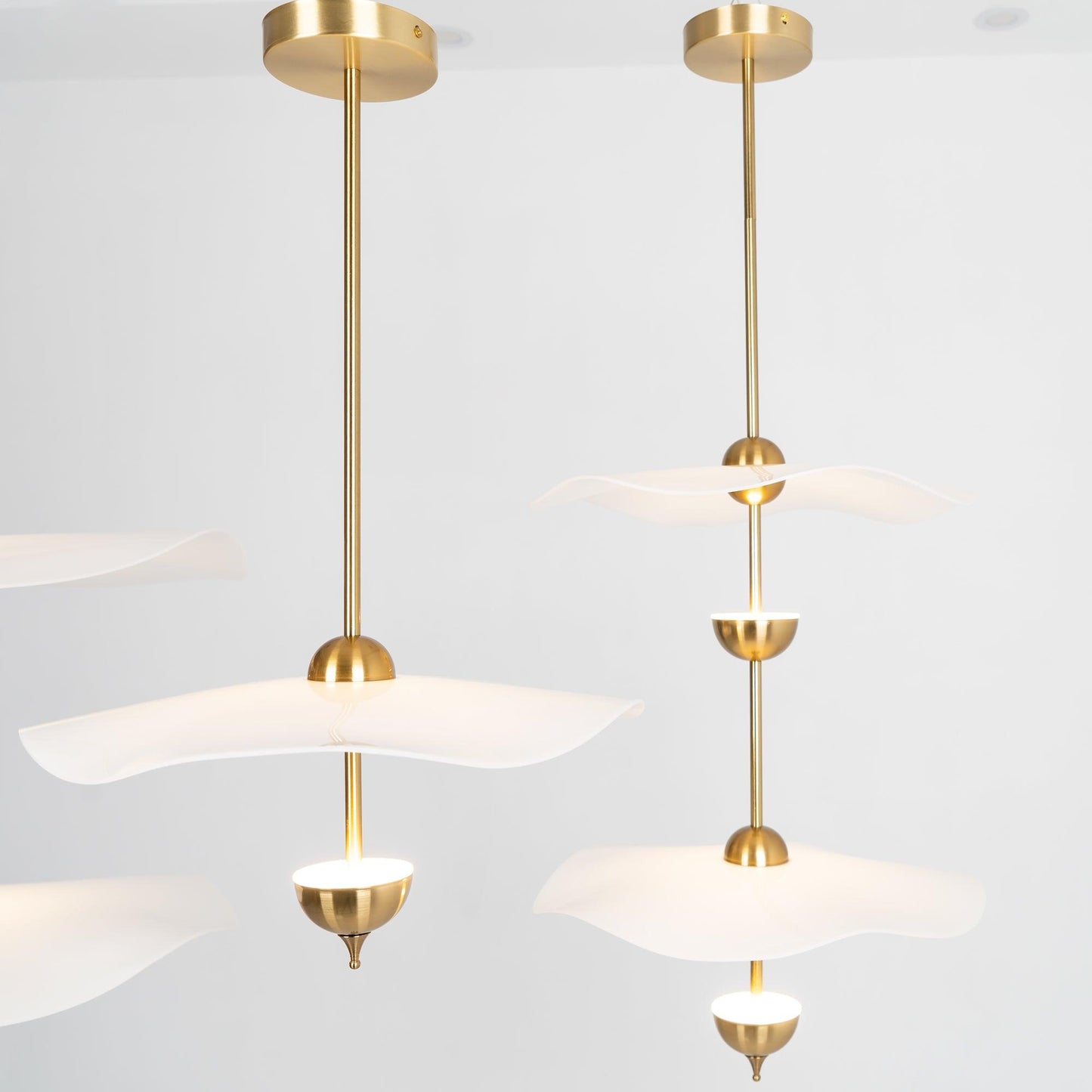 Dubbele Biscuit Hanglamp Wit Goud Rond Opaalwit Acryl Kap Design Verlichting Decoratief voor Woonkamer Eethoek Slaapkamer Modern Scandinavisch Interieur