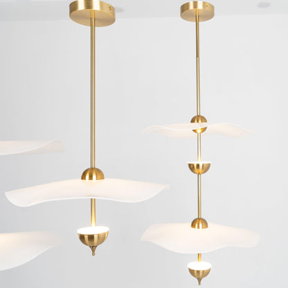 Dubbele Biscuit Hanglamp Wit Goud Rond Opaalwit Acryl Kap Design Verlichting Decoratief voor Woonkamer Eethoek Slaapkamer Modern Scandinavisch Interieur