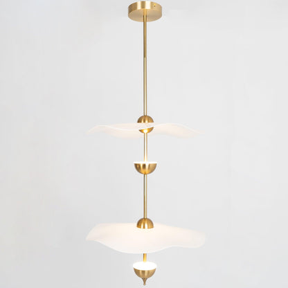 Dubbele Biscuit Hanglamp Wit Goud Rond Opaalwit Acryl Kap Design Verlichting Decoratief voor Woonkamer Eethoek Slaapkamer Modern Scandinavisch Interieur