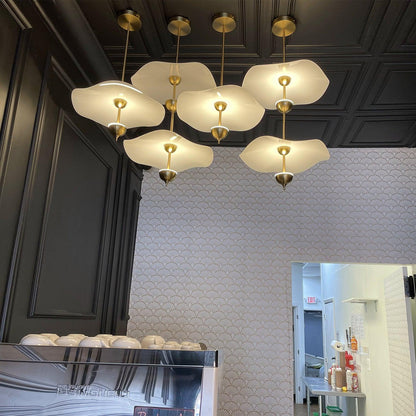 Dubbele Biscuit Hanglamp Wit Goud Rond Opaalwit Acryl Kap Design Verlichting Decoratief voor Woonkamer Eethoek Slaapkamer Modern Scandinavisch Interieur