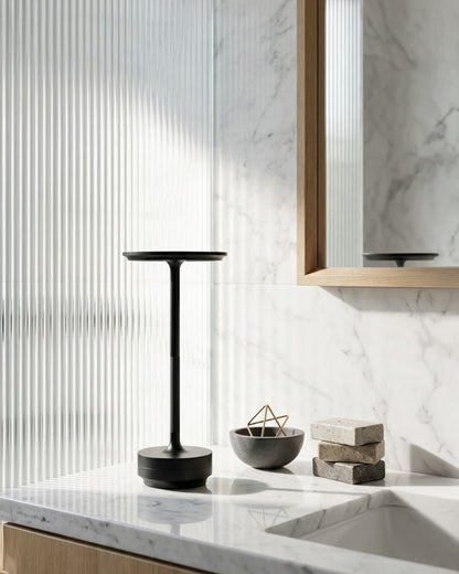Oplaadbare LED Tafellamp met Dimfunctie Cilindervorm Metaal Draadloze Sfeerlamp