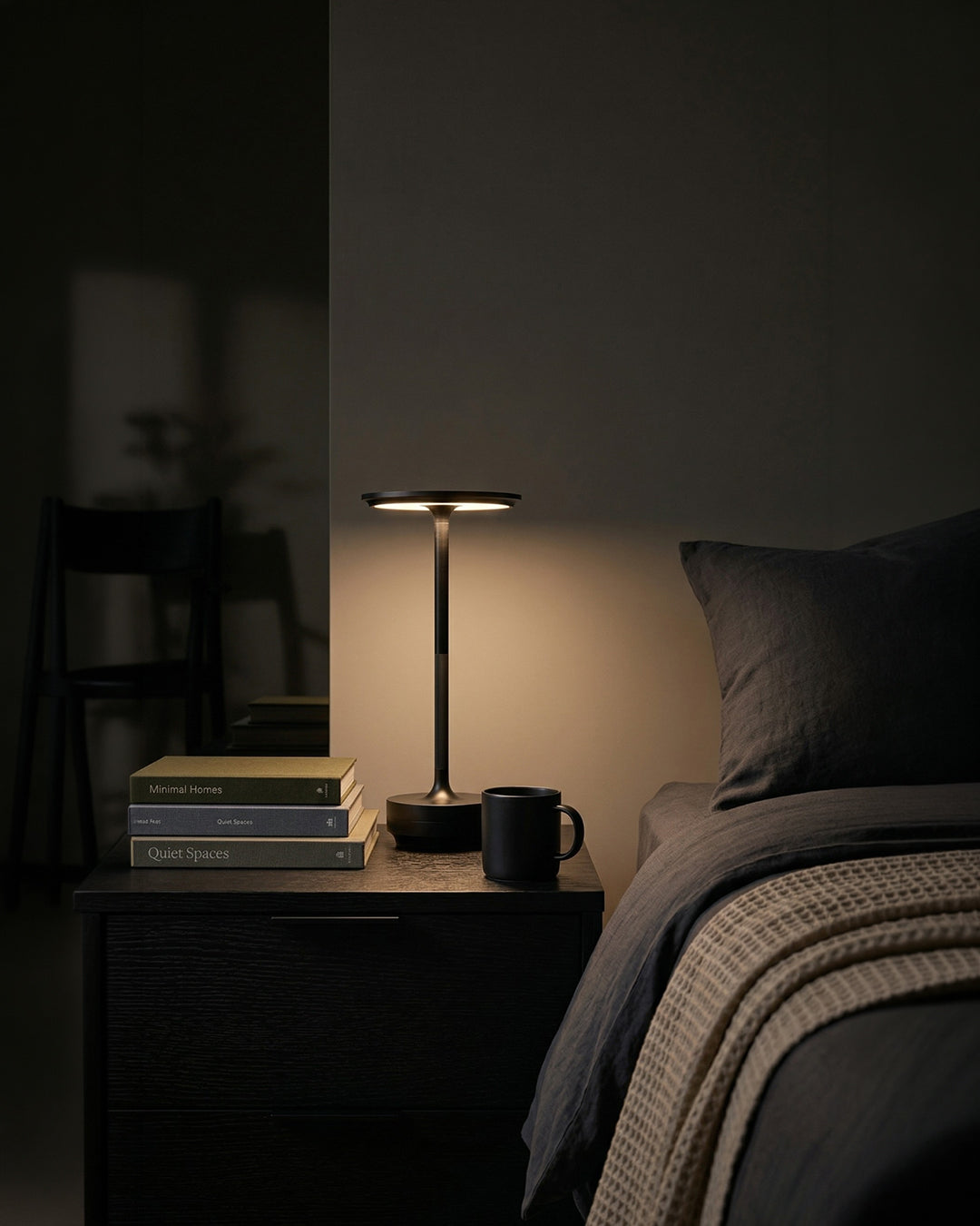 Oplaadbare LED Tafellamp met Dimfunctie Cilindervorm Metaal Draadloze Sfeerlamp