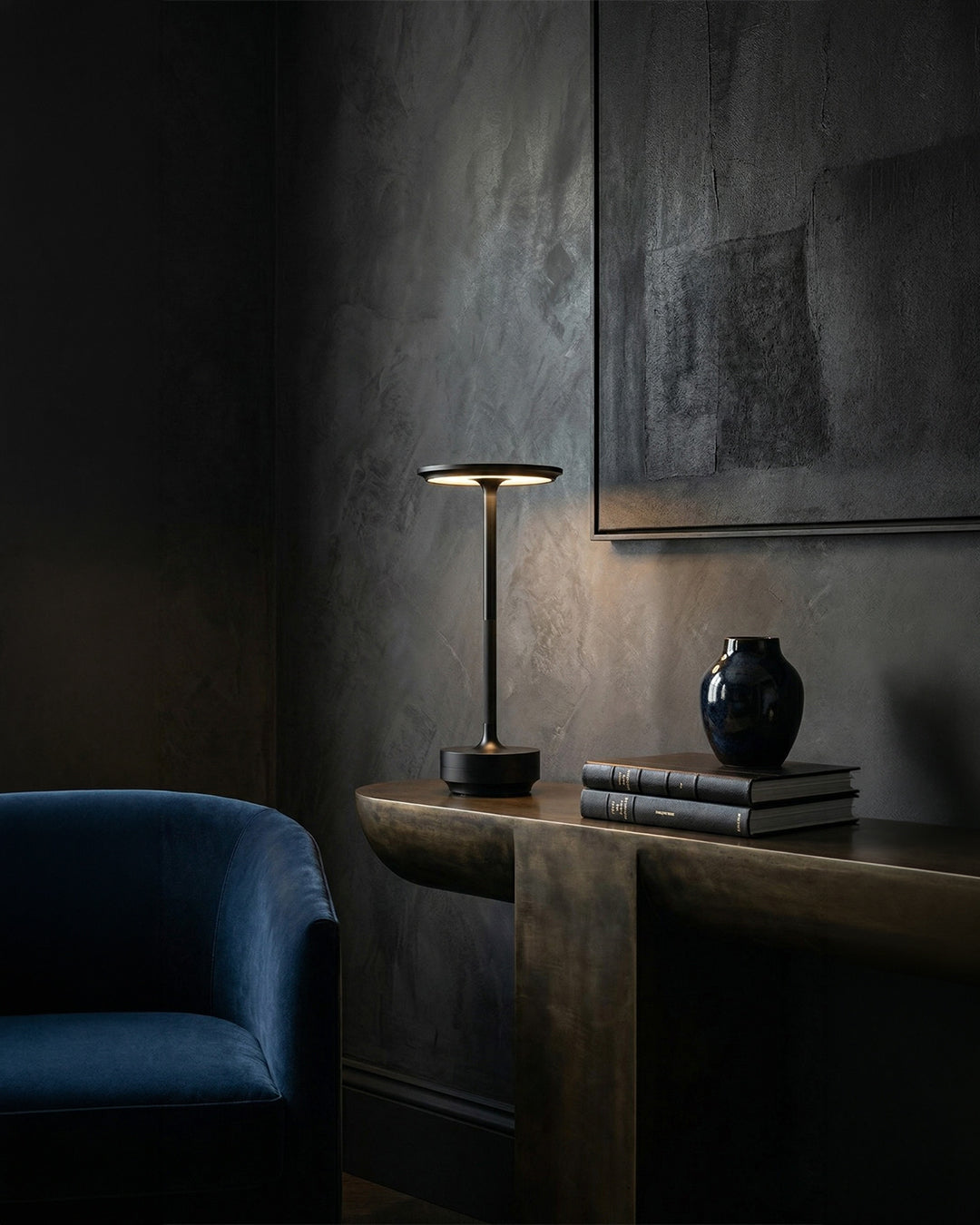 Oplaadbare LED Tafellamp met Dimfunctie Cilindervorm Metaal Draadloze Sfeerlamp