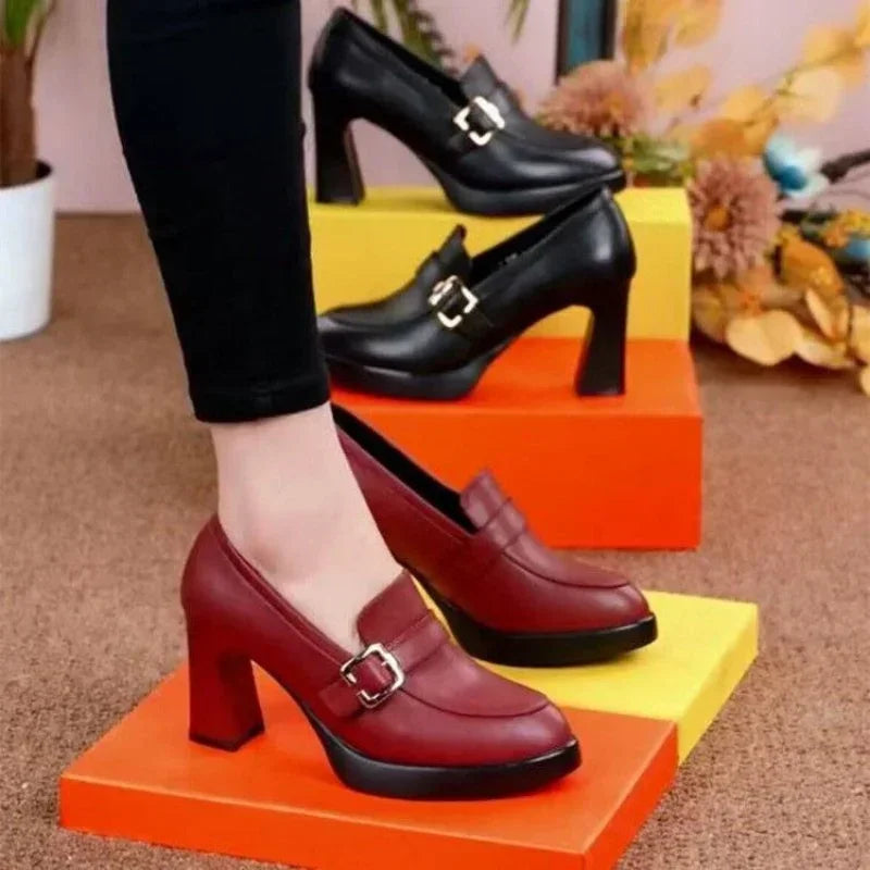 Hoge Puntneuzigehakte Pumps