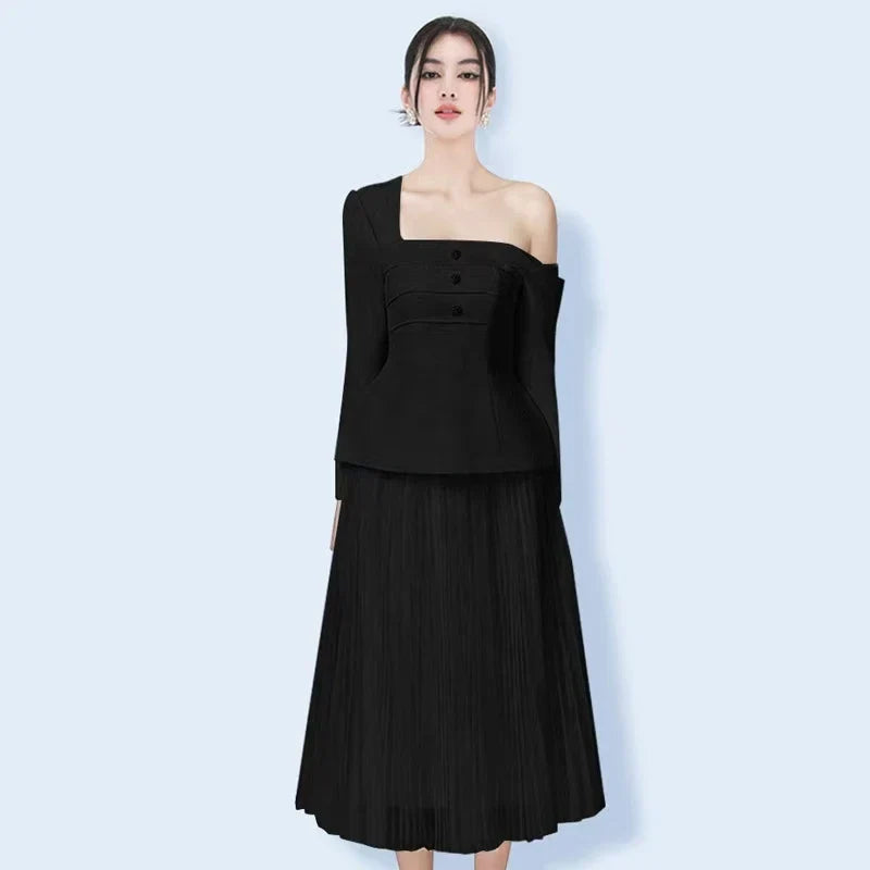 Elegante Herfst Jurk Tweedelig Set voor Vrouw