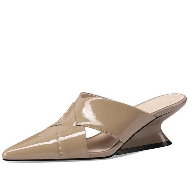 Leren Slippers Dames Zomer Sandalen Met Dunne Hak