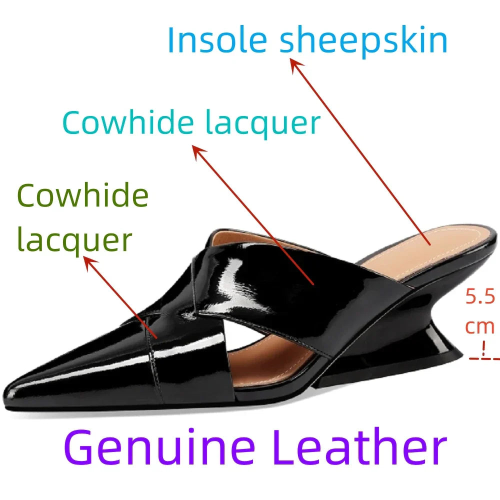 Leren Slippers Dames Zomer Sandalen Met Dunne Hak