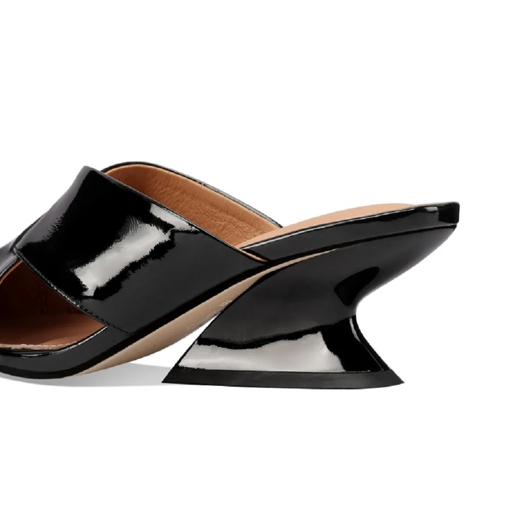 Leren Slippers Dames Zomer Sandalen Met Dunne Hak
