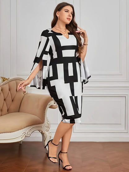 Plus-Size Elegante Jurk voor Vrouwen Met Stijl